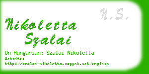 nikoletta szalai business card